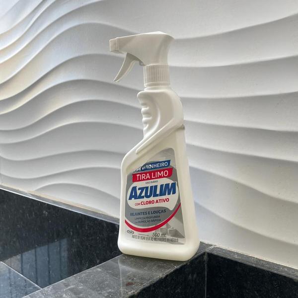 Imagem de Tira Limo com Cloro Ativo Spray Azulim 500ml - Limpeza Profunda e Proteção Antibacteriana para Banheiros, Cozinhas e Áreas Externas