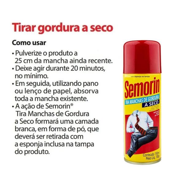 Imagem de Tira Manchas De Gordura Com Esponja A Seco Semorin Kit 3