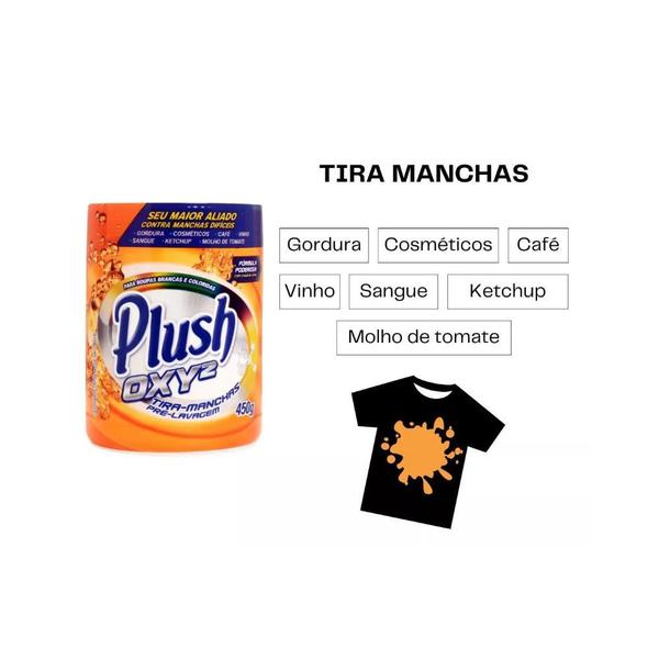 Imagem de Tira Manchas para Roupas Plush OXY2 6X450G Removedor Manchas