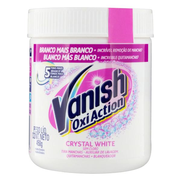 Imagem de Tira Manchas Vanish Oxi Action Crystal White Roupas Brancas  Em Pó Pote 450g