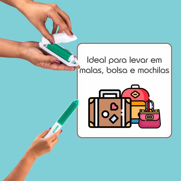 Imagem de Tira Pelos Rolo Adesivo Lavável Com Escova Limpeza Roupas