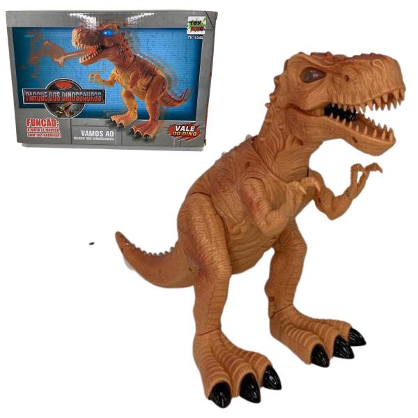 Imagem de Tiranossauro Rex De Brinquedo Infantil Com Som Luz Fumaça Toy King Jurassik Word Criança Kids Brincar Ovo Parque Park