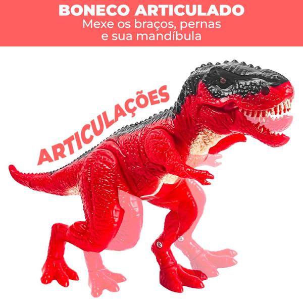 Imagem de Tiranossauro Rex Divertido Boneco Infantil Articulado Com Luz E Som Dm Toys