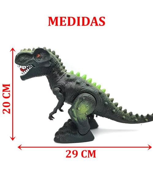 Imagem de Tiranossauro Rex Elétrico Dinossauro LEDs Articulável Verde