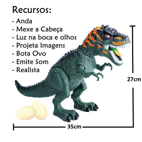 Imagem de Tiranossauro Rex Luz Move Som Projeta imagens Dinossauro