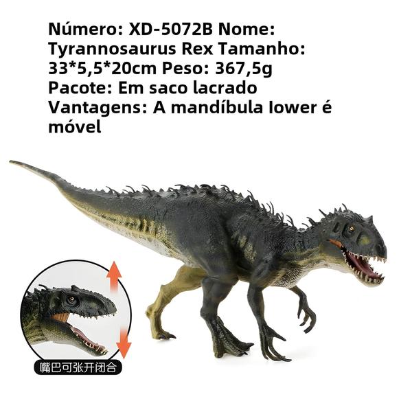 Imagem de Tiranossauro Rex - Modelo de Dinossauro Realista com Boca Móvel - Brinquedo de Ação