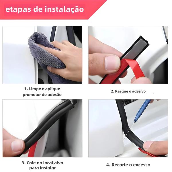 Imagem de Tiras de Vedação para Porta de Carro - À Prova d'Água e Isolamento Acústico