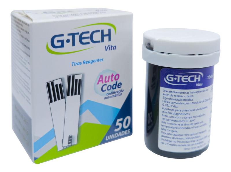 Imagem de Tiras reagentes Medir Glicemia Medir Diabetes Gtech Vita 50 Unidades