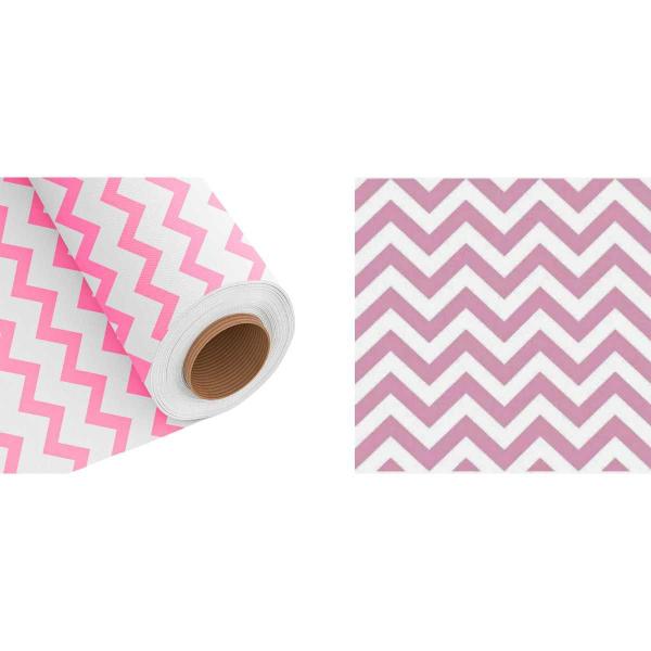 Imagem de Tnt Estampado -  Chevron Rosa Bebe/Branco