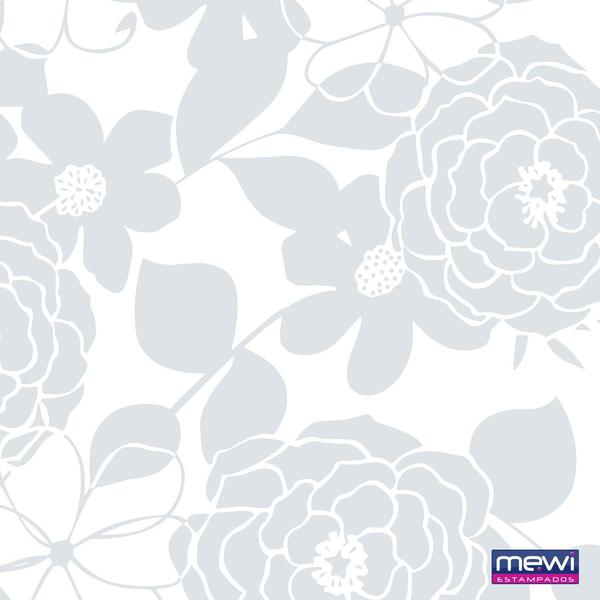 Tnt Estampado Floral Devore Branco/ Branco 01149 - Mewi Imagem de Tnt Estampado Floral Devore Branco/ Branco 01149
