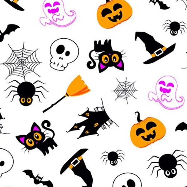 Imagem de Tnt Estampado Halloween Branco - 5 Metros