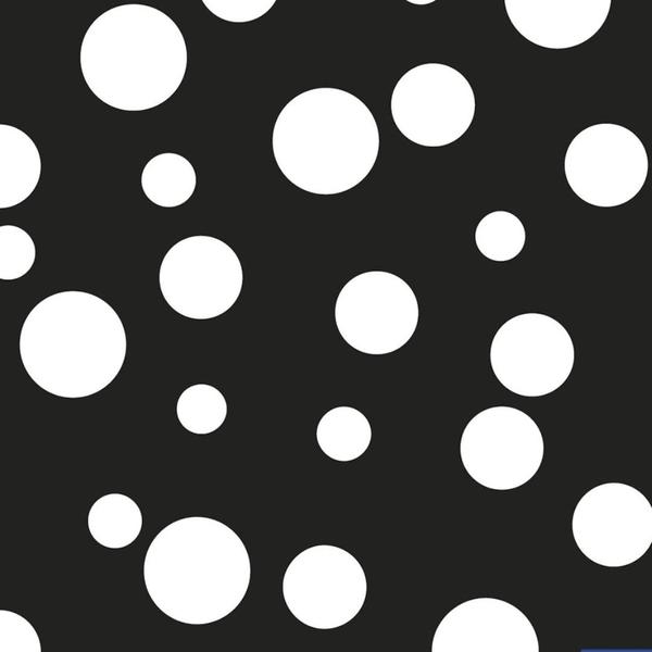 Tnt Estampado - Multibolas Branca fundo Preto 1123A - Mewi Imagem de Tnt Estampado - Multibolas Branca fundo Preto 1123A