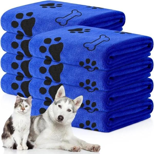 Imagem de Toalha Absorvente de Microfibra para Cães e Gatos - Secagem Rápida