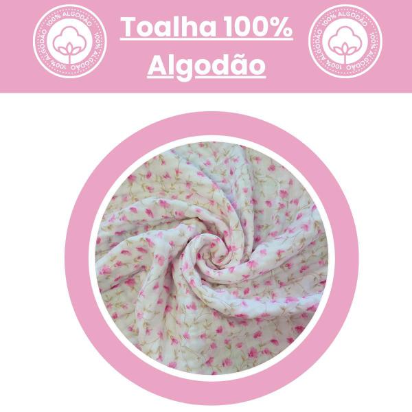 Imagem de Toalha Banho Bebe Infantil Fralda Macia Grossa 100% Algodão Soft Estampada Menina com Capuz 85x85cm