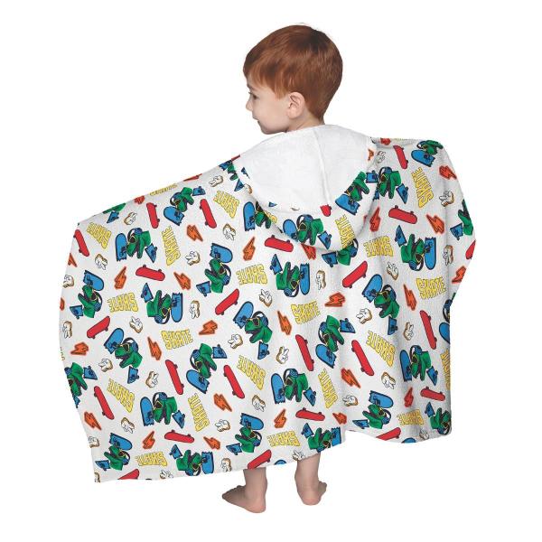 Imagem de Toalha Banho Capuz touca Felpuda Infantil Estampada 70x130cm 