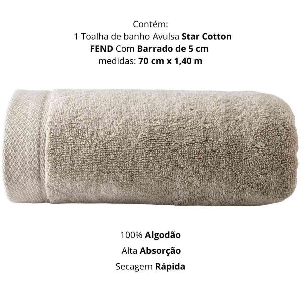 Imagem de Toalha Banho Kacyumara Avulsa Star Cotton Barrada 430G Fend