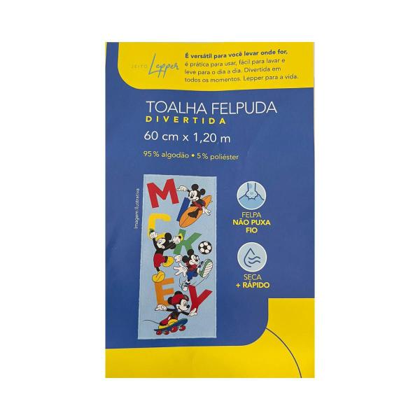 Imagem de Toalha Banho Mickey Felpuda 60cm x 1,20m