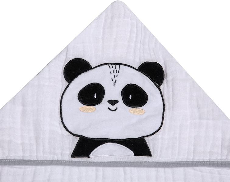Toalha Banho Soft Papi Friends C/Capuz Bordado Panda Ben Imagem de Toalha Banho Soft Papi Friends C/Capuz Bordado Panda Ben
