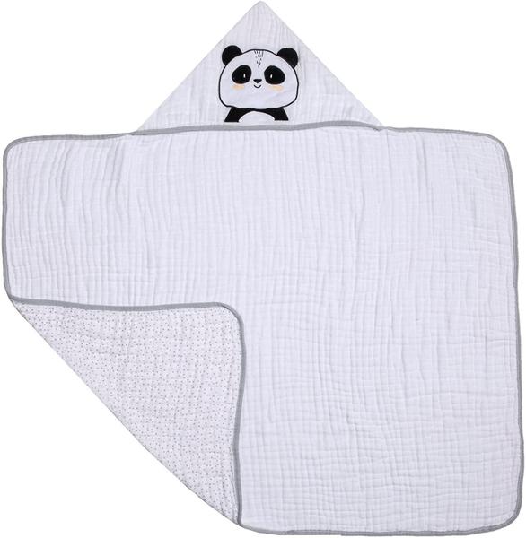 Toalha Banho Soft Papi Friends C/Capuz Bordado Panda Ben Imagem de Toalha Banho Soft Papi Friends C/Capuz Bordado Panda Ben