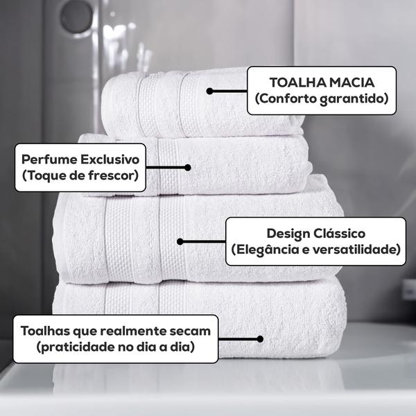 Imagem de Toalha de Banho 1 Peça 100% Algodão Comfort Grande Grossa Fibra Felpuda Alta Absorção Toque Macio Luxo