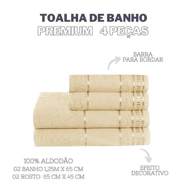 Imagem de Toalha de Banho 4 Peças Premium Baunilha - Dianneli