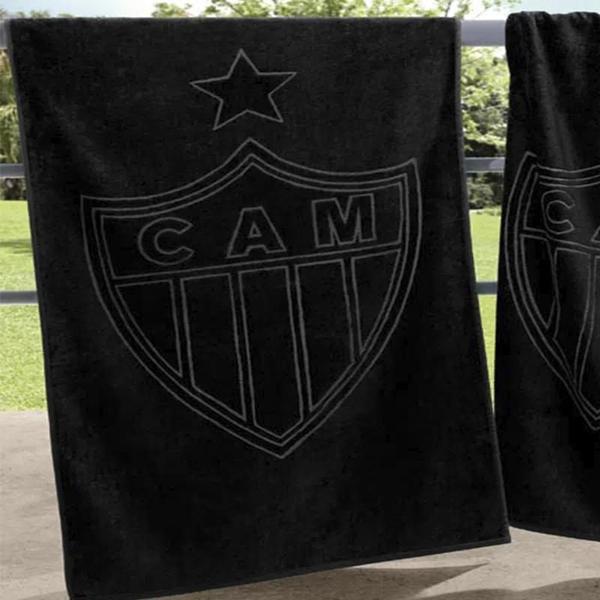 Imagem de Toalha de Banho Atlético Mineiro Buettner Jacquard Veludo 70cm x 140cm Preto