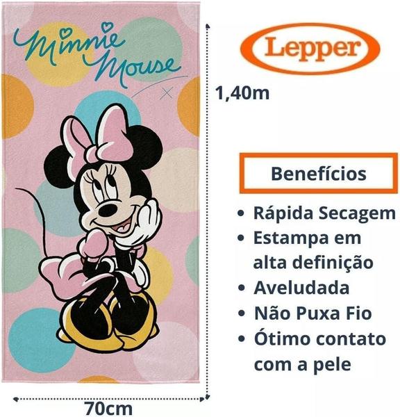 Imagem de Toalha De Banho Aveludada 70X140Cm Personagens Minnie Lepper