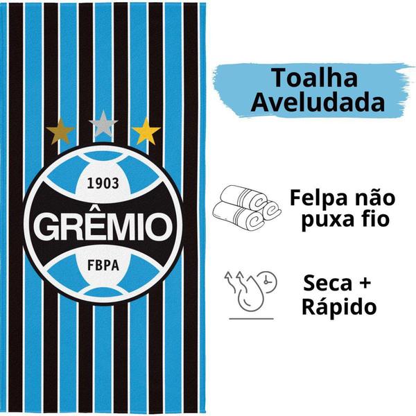 Imagem de Toalha de Banho Aveludada Grêmio 70 cm x 1,40 m Lepper