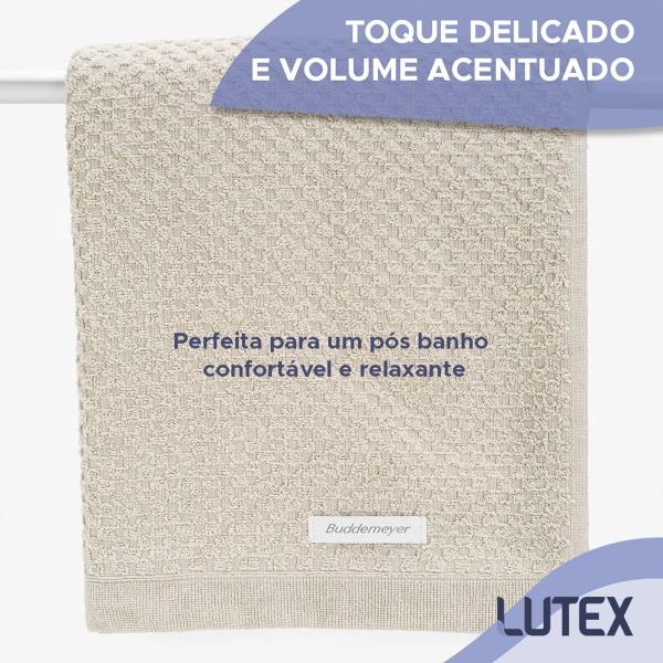 Imagem de Toalha de Banho Avulsa Buddemeyer Yumi 100% Algodão Fio Penteado com Barra Textura Fio Tinto 70x135