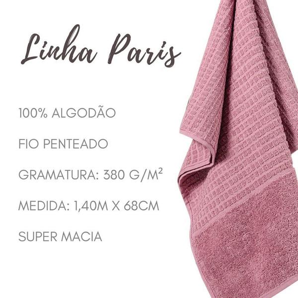 Imagem de Toalha de Banho Avulsa Rosa Barroco 100% Algodao Linha Paris