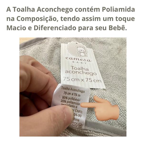 Imagem de Toalha De Banho Baby Coala Com Capuz 75cmx75cm Camesa