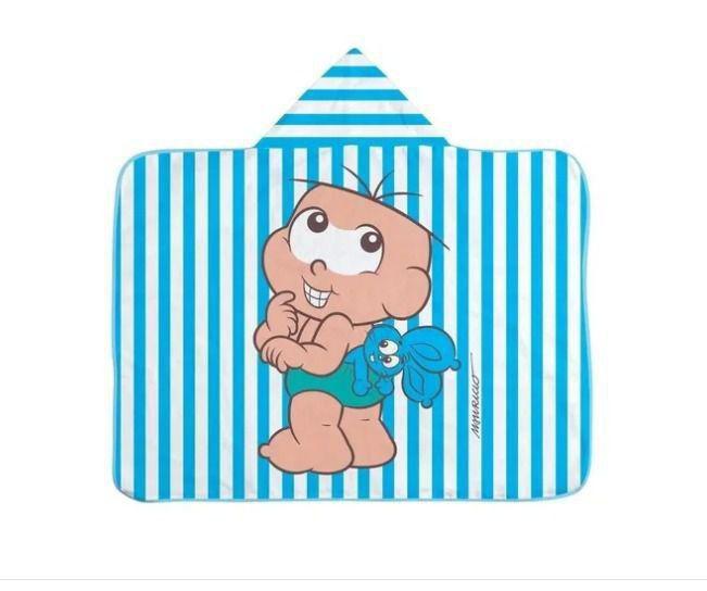 Imagem de Toalha De Banho Bebe C Capuz Estampada Turma Da Monica Azul