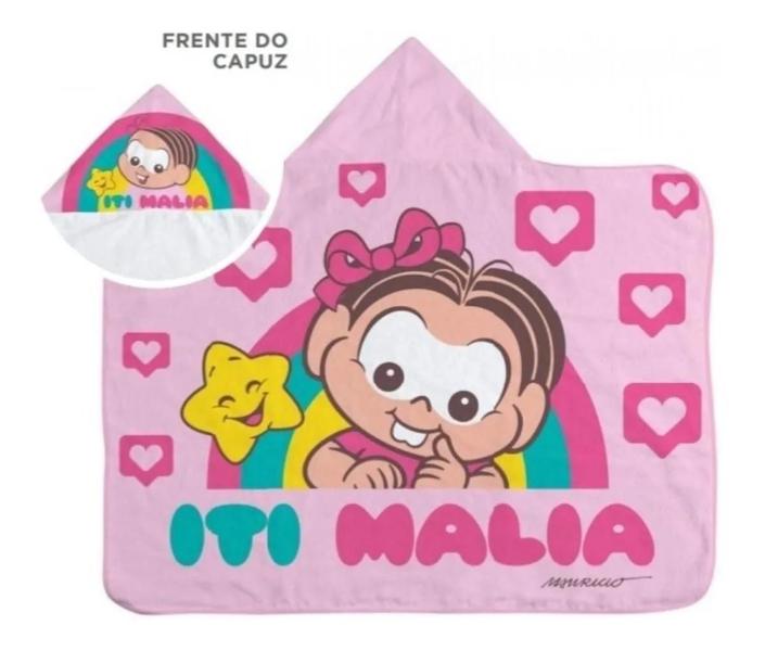 Imagem de Toalha De Banho Bebe C Capuz Estampada Turma Da Monica Rosa Revenda