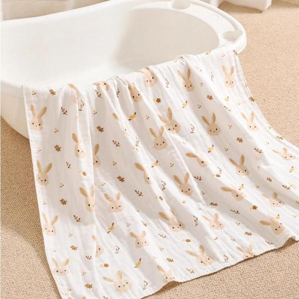 Imagem de Toalha de Banho Bebê Recém-Nascido - 4 Camadas de Algodão - Swaddle