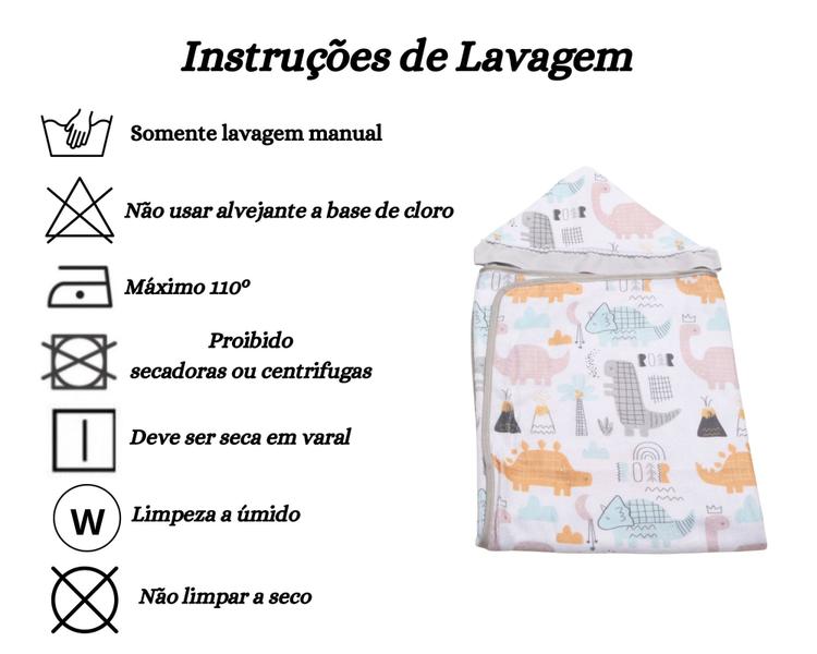 Imagem de Toalha de Banho com Capuz Infantil Estampada Para Bebê Menina Menino