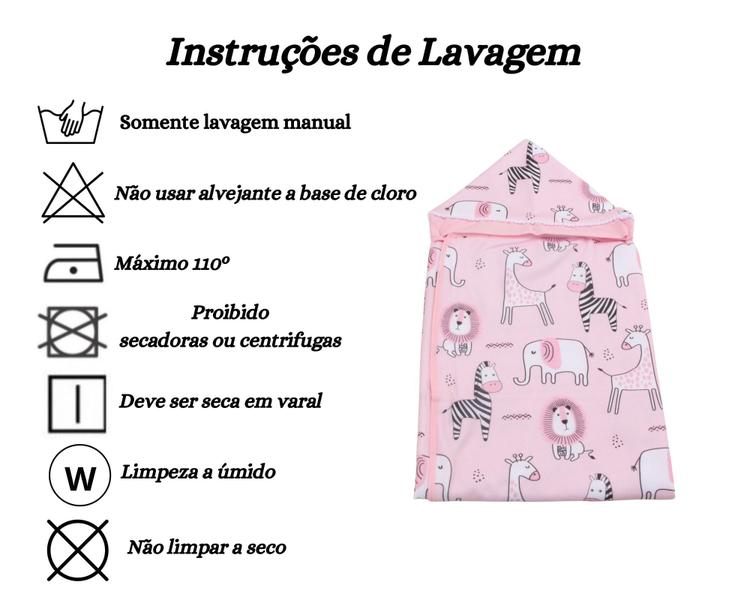 Imagem de Toalha de Banho com Capuz Infantil Estampada Para Bebê Menina Menino