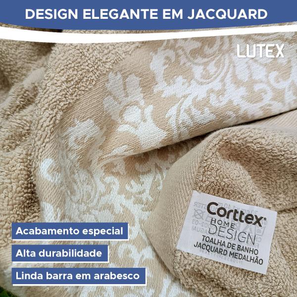 Imagem de Toalha de Banho Corttex Medalhão Jacquard Alta Absorção Algodão Pré-Lavada Pré-Encolhida 70 x 140