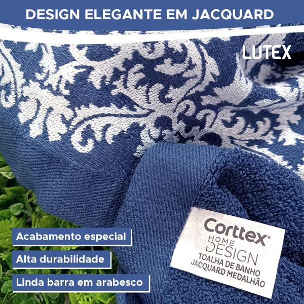 Imagem de Toalha de Banho Corttex Medalhão Jacquard Alta Absorção Algodão Pré-Lavada Pré-Encolhida 70 x 140