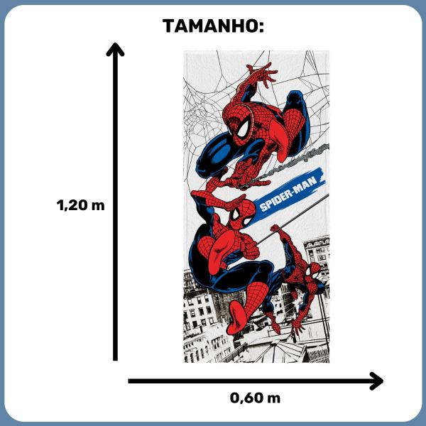 Imagem de Toalha De Banho Felpuda Estampada Spider Man 60cm x 1,20m Homem Aranha