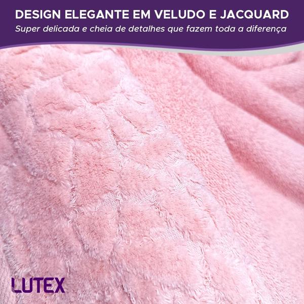 Imagem de Toalha de Banho Gigante Dohler Confort 500 g/m2 100% Algodão Felpuda Macia - Barra Jacquard Aveludada