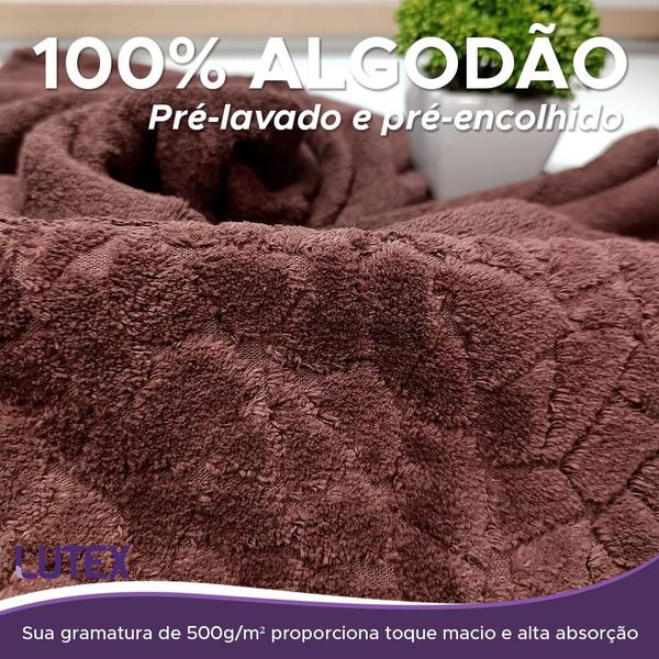 Imagem de Toalha de Banho Gigante Dohler Confort 500 g/m2 100% Algodão Felpuda Macia - Barra Jacquard Aveludada