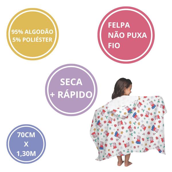 Imagem de Toalha de banho grande infantil  peppa com capuz - lepper