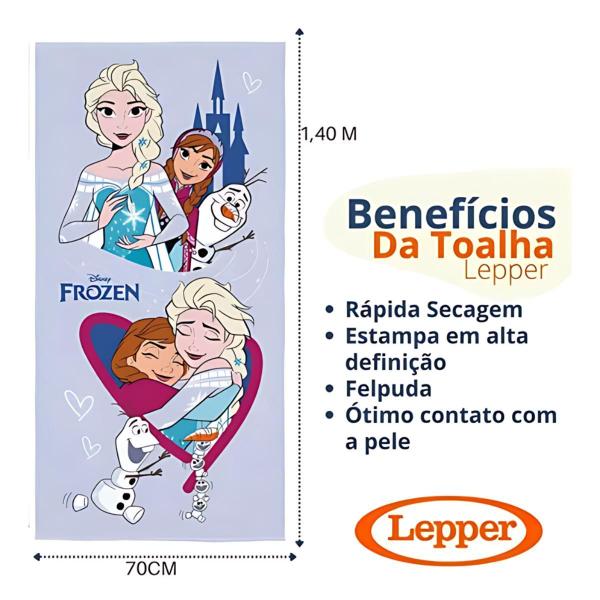 Imagem de Toalha de Banho Infantil Aveludada Estampada Lepper 70x140cm