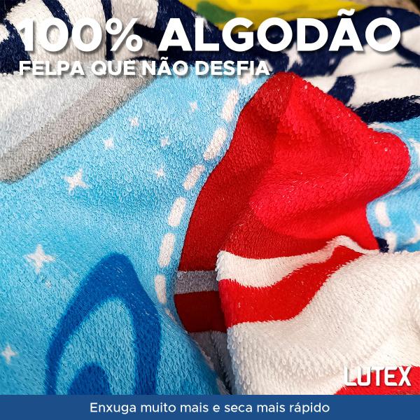 Imagem de Toalha de Banho Infantil Dohler 100% Algodão - Estampada Felpuda Colorida Praia Macia 70 x 115cm