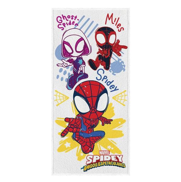 Imagem de Toalha de Banho Infantil Felpuda Homem-Aranha Spidey Lepper