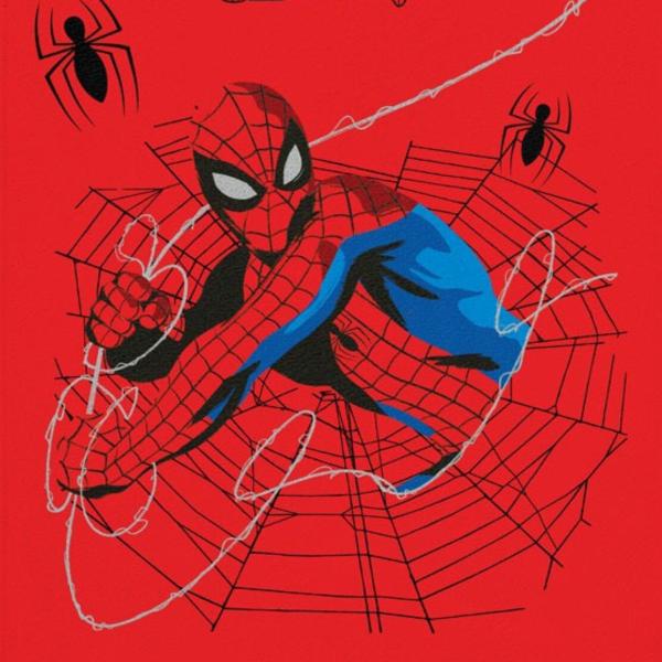 Imagem de Toalha de Banho Infantil Homem Aranha Meninos Desenho Estampada Aveludada 70cm x 1,40m Lepper