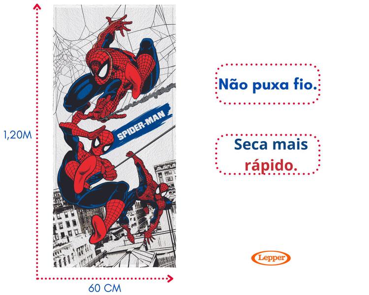 Imagem de Toalha de banho infantil spider man felpuda ref - 061869