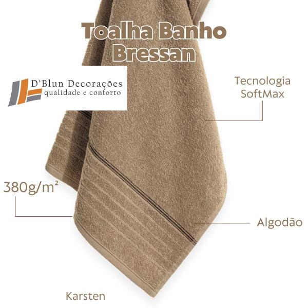 Imagem de Toalha de Banho Karsten Algodão Bressan Fio Penteado 380g Toque Macio 70 x 1,35m