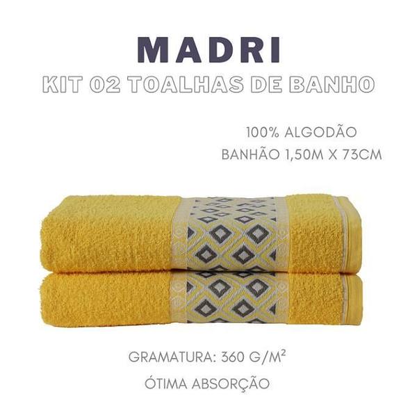 Imagem de Toalha de Banho Madri Amarelo Ouro - 2 Peças 1,50m x 73cm