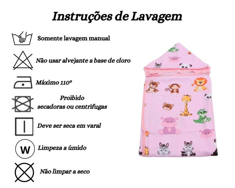 Imagem de Toalha De Banho Para Bebe Estampada Com Capuz Menino Menina